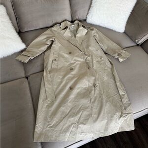 TOPSHOP LONGLINE TRENCH COAT IN STONE
